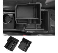 LUWU Pack of 2 Compatible with Hyundai Kona Hybrid Electric SX2 2024 2025 Double Layer Armrest Storage Box Kona SX2 EV Centre Armrest Glove Box Organiser Tray with Non-Slip Mat