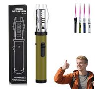 Lux Blazze Lighter, Luxblazze Plasma Lighter, Adjustable Windproof Torch Lighter with Safety Lock, High-Heat Outdoor Flame for Camping, BBQ, Candles, Welding, Baking, Outdoor Cooking (Green)