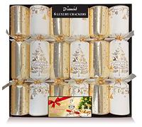 Lux Christmas Crackers Gold & Cream pack 6 x 14.5in with supreme contents + 12pcs of Bingo Card