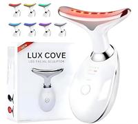 Lux Cove 7-in-1 LED Facial Sculptor, Face Massager, 3 Modes Neck Massager, Anti-Wrinkle Face Device with 45°C for Skin Tightening & Neck Lifting EMS Massage Face Toning Firming for Women (White)