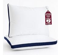 LUX Décor Bed Pillows for Sleeping - King Size Pillows Set of 2 - Hotel Quality Gusseted Down Alternative Pillows for Back, Stomach or Side Sleepers (Navy, 18x36)