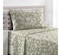 LUX Décor Floral Twin XL Sheet Set - 3 Piece Ultra-Soft Microfiber Bed Sheets with Flat Sheet, 16 Inches Deep Pocket Fitted Sheet & Pillowcases, Breathable, Bedroom Decor, Oeko-TEX - Taupe