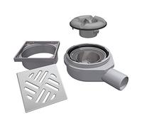 LUX ELEMENTS TUB-BAW-S LTUBE1184 Horizontal Drain Pot with Stainless Steel Grate Grey