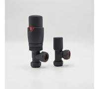 Lux Heat Angled Anthracite Grey Thermostatic Radiator Valve (TRV) Set