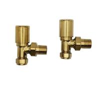 Lux Heat Angled Brass Manual Radiator Valve Set