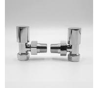 Lux Heat Angled Chrome Manual Round Radiator Valve Set