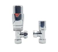 Lux Heat Angled Chrome Thermostatic Radiator Valve (TRV) Set