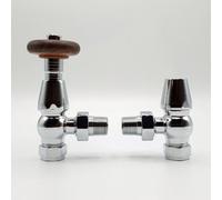 Lux Heat Angled Chrome Traditional Thermostatic Radiator Valve (Trv) Set