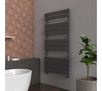 Lux Heat Anthracite Grey Flat Designer Towel Radiator 1200mm (H) x 600mm (W)