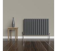 Lux Heat Anthracite Grey Flat Horizontal Double Panel Designer Radiator 600mm (H) X 910mm (W)