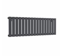 Lux Heat Anthracite Grey Flat Horizontal Single Panel Designer Radiator 400mm (H) x 1190mm (W)