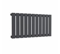 Lux Heat Anthracite Grey Flat Horizontal Single Panel Designer Radiator 400mm (H) x 770mm (W)