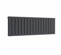 Lux Heat Anthracite Grey Flat Horizontal Single Panel Designer Radiator 400mm (H) x 910mm (W)