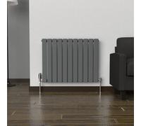 Lux Heat Anthracite Grey Flat Horizontal Single Panel Designer Radiator 600mm (H) X 770mm (W)