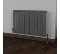 Lux Heat Anthracite Grey Flat Horizontal Single Panel Designer Radiator 600mm (H) X 910mm (W)