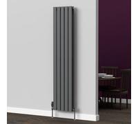 Lux Heat Anthracite Grey Flat Vertical Double Panel Designer Radiator 1600mm (H) X 350mm (W)