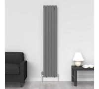 Lux Heat Anthracite Grey Flat Vertical Single Panel Designer Radiator 1800mm (H) x 350mm (W)