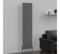 Lux Heat Anthracite Grey Flat Vertical Single Panel Designer Radiator 1800mm (H) X 420mm (W)