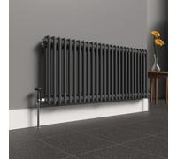 Lux Heat Anthracite Grey Horizontal 2 Column Traditional Radiator 500mm (H) x 1190mm (W)