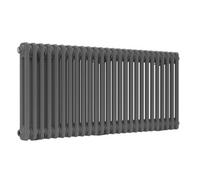 Lux Heat Anthracite Grey Horizontal 2 Column Traditional Radiator 500mm (H) X 1190mm (W)