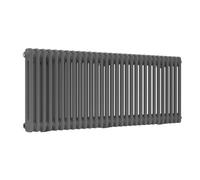Lux Heat Anthracite Grey Horizontal 2 Column Traditional Radiator 500mm (H) x 1370mm (W)