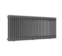 Lux Heat Anthracite Grey Horizontal 2 Column Traditional Radiator 500mm (H) X 1370mm (W)