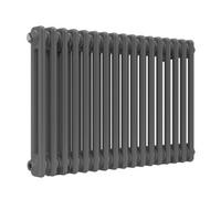 Lux Heat Anthracite Grey Horizontal 2 Column Traditional Radiator 500mm (H) X 785mm (W)