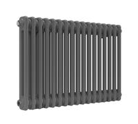 Lux Heat Anthracite Grey Horizontal 2 Column Traditional Radiator 500mm (H) x 785mm (W)