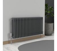 Lux Heat Anthracite Grey Horizontal 3 Column Traditional Radiator 500mm (H) X 1010mm (W)