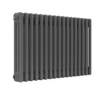 Lux Heat Anthracite Grey Horizontal 3 Column Traditional Radiator 500mm (H) x 785mm (W)