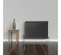Lux Heat Anthracite Grey Horizontal 3 Column Traditional Radiator 600mm (H) X 785mm (W)