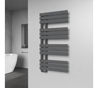 Lux Heat Anthracite Grey Open-Flat Designer Towel Radiator 1180mm (H) x 600mm (W)