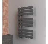 Lux Heat Anthracite Grey Open-Flat Designer Towel Radiator 800mm (H) x 500mm (W)
