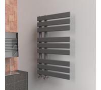 Lux Heat Anthracite Grey Open-Flat Designer Towel Radiator 800mm (H) X 500mm (W)