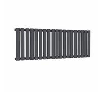 Lux Heat Anthracite Grey Oval Horizontal Single Panel Designer Radiator 400mm (H) x 1140mm (W)