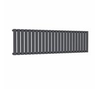 Lux Heat Anthracite Grey Oval Horizontal Single Panel Designer Radiator 400mm (H) x 1440mm (W)