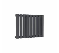 Lux Heat Anthracite Grey Oval Horizontal Single Panel Designer Radiator 400mm (H) x 540mm (W)