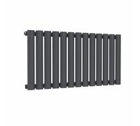 Lux Heat Anthracite Grey Oval Horizontal Single Panel Designer Radiator 400mm (H) x 780mm (W)