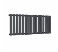 Lux Heat Anthracite Grey Oval Horizontal Single Panel Designer Radiator 400mm (H) x 960mm (W)