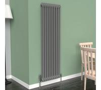 Lux Heat Anthracite Grey Vertical 2 Column Traditional Radiator 1500mm (H) X 470mm (W)