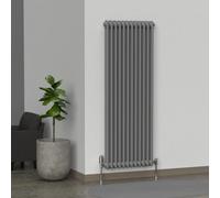 Lux Heat Anthracite Grey Vertical 2 Column Traditional Radiator 1500mm (H) X 560mm (W)