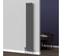 Lux Heat Anthracite Grey Vertical 2 Column Traditional Radiator 1800mm (H) x 290mm (W)