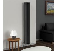Lux Heat Anthracite Grey Vertical 3 Column Traditional Radiator 1800mm (H) X 290mm (W)