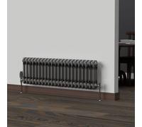 Lux Heat Bare Metal Lacquer Horizontal 2 Column Traditional Radiator 300mm (H) X 1010mm (W)