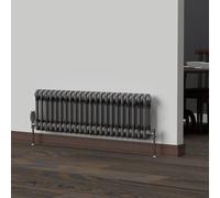 Lux Heat Bare Metal Lacquer Horizontal 2 Column Traditional Radiator 300mm (H) x 1010mm (W)