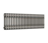 Lux Heat Bare Metal Lacquer Horizontal 2 Column Traditional Radiator 300mm (H) X 1190mm (W)