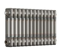 Lux Heat Bare Metal Lacquer Horizontal 2 Column Traditional Radiator 300mm (H) X 605mm (W)