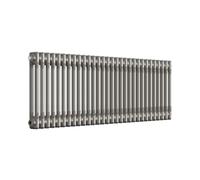 Lux Heat Bare Metal Lacquer Horizontal 2 Column Traditional Radiator 500mm (H) x 1370mm (W)