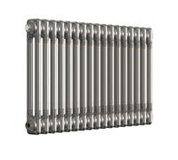 Lux Heat Bare Metal Lacquer Horizontal 2 Column Traditional Radiator 500mm (H) x 785mm (W)