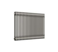 Lux Heat Bare Metal Lacquer Horizontal 2 Column Traditional Radiator 600mm (H) X 1010mm (W)